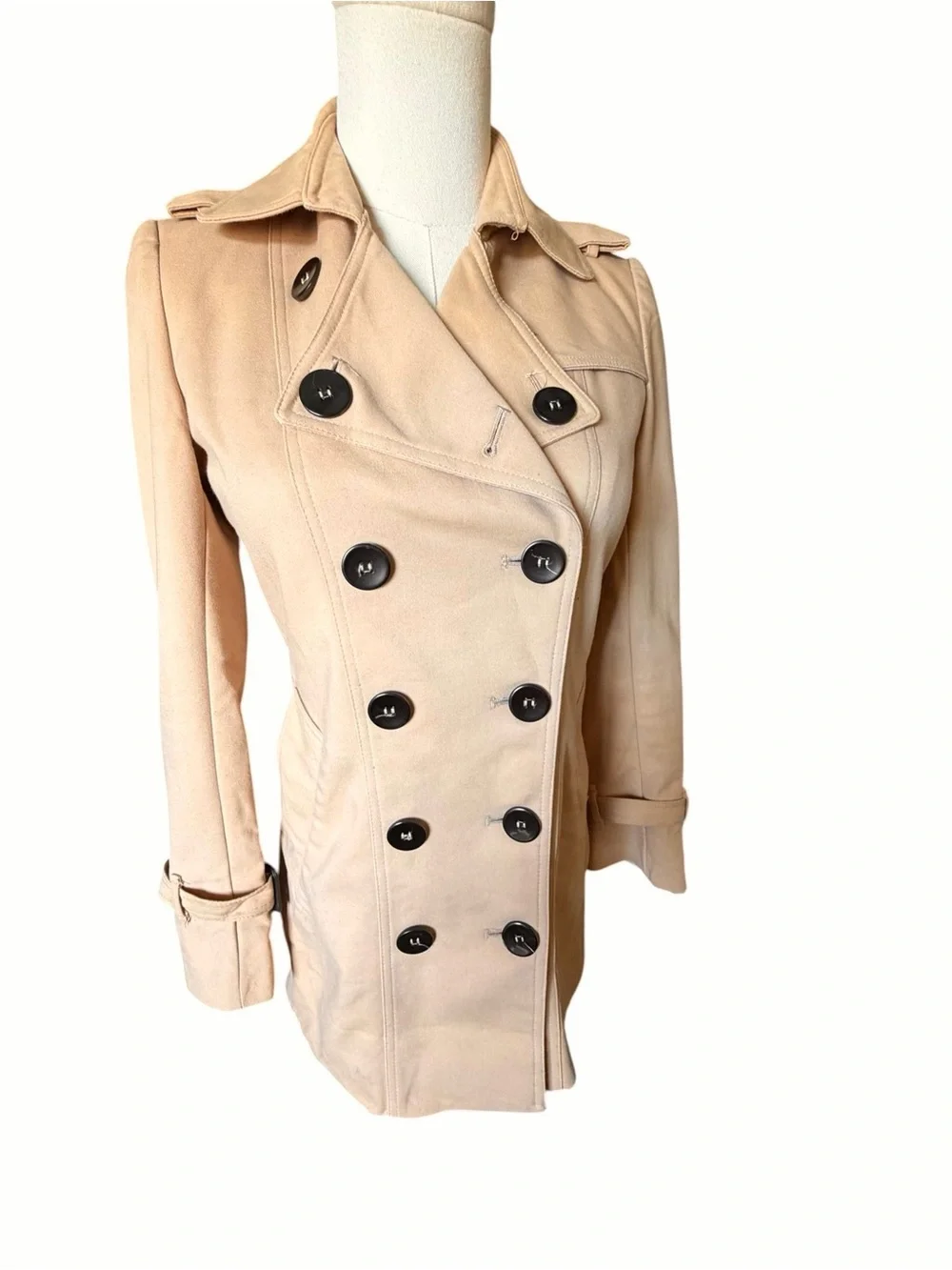 Burberry Brit Women's Double-Breasted Tan Trench Coat Sz Small - Picture 2 of 11